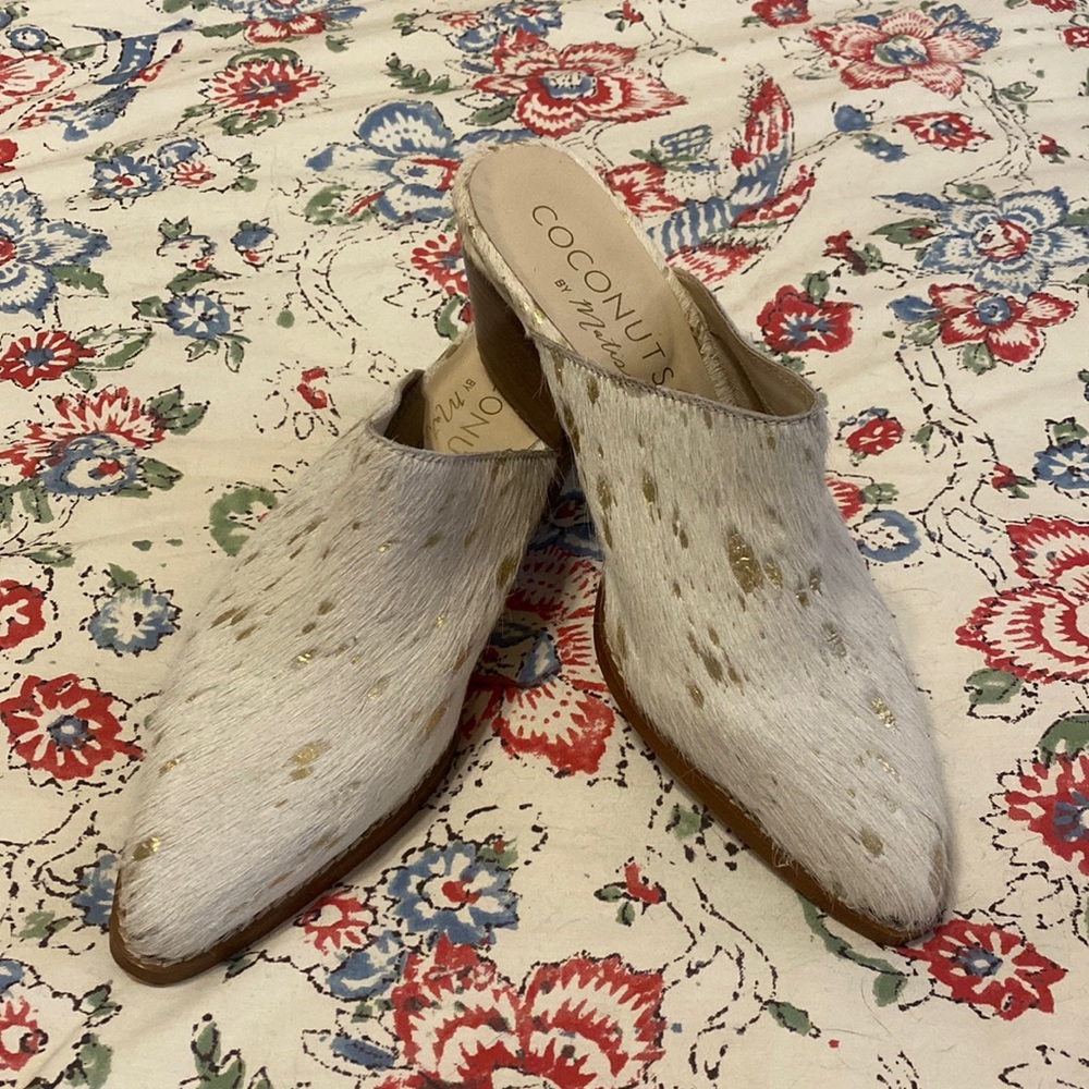 EUC size 7.5 calf hair mules from Coconuts by Matisse